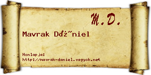 Mavrak Dániel névjegykártya